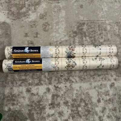 Graham & Brown Floral Pre-Pasted Washable Vinyl 62643 Wallpaper Made England #2 - Image 1 of 4