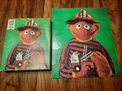 Vintage 1978 Milton Bradley Sesame Street Muppets Ernie Fire Truck 24pc Puzzle - Image 1 of 4