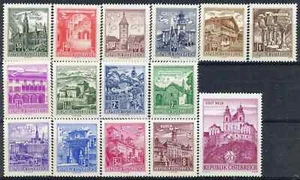 Austria, #688-702 Famous Buildings full set, 15v, MNH - Picture 1 of 1
