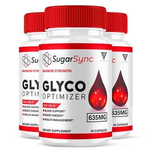 (3 Pack) Sugar Sync Glyco Optimizer SugarSync Glycogen Support (180 Capsules) - Picture 1 of 6