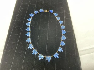vintage necklace vauxhall glass blue czech glass necklace rare - Picture 1 of 6