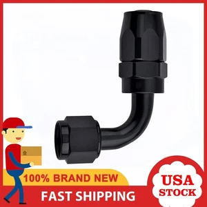 Universal 8AN 90 Degree Aluminum Full Flow Swivel Fitting Hose End Adapter Black - Bild 1 von 12