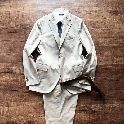 Traje algodón lana beige LARDINI buen estado talla 52 Foto 1 de 4