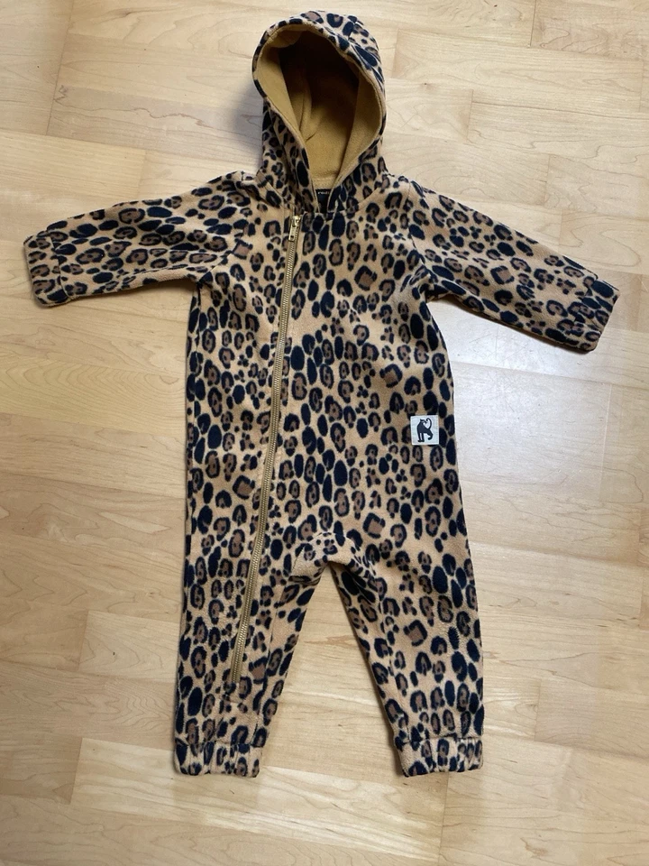 Mini Rodini Hausanzug Leoparden Look  Größe 80 Mit Reißverschluss Und Kaputze - Bild 1 von 4