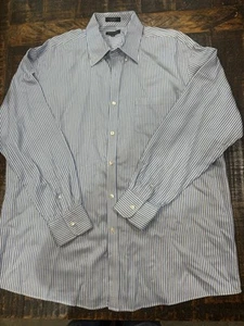 John W Nordstrom 100% Egyptian Cotton Shirt XXL White Woven In Italy - Picture 1 of 6