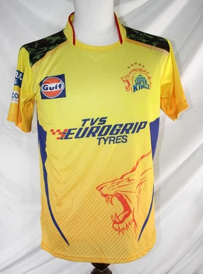 Мужская футболка Chennai Super Kings S Dhoni No7 IPL Cricket CSK желтая цвет Gulf - Изображение 1 из 4