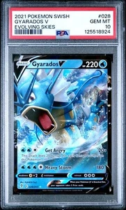 2021 Pokemon SWSH Evolving Skies #028 Gyarados V PSA 10 carte TCG come nuove - Foto 1 di 2