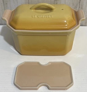 Le Creuset Heritage Stoneware Yellow Color .72 QT Pate Terrine w/Press - Retired - Picture 1 of 6