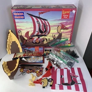 Vintage 1995 Ritvik Mega Bloks Legend Viking Ship Dragon tip Retired #9604 - Picture 1 of 24