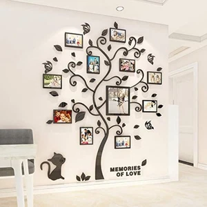 3D Black Trunk leaves Wall Stickers Happy Family Tree Decal DIY Decor Sticker... - Picture 1 of 4