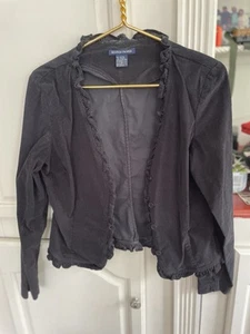 Boston Proper Black Corduroy Crop Jacket Sz 10 - Picture 1 of 5