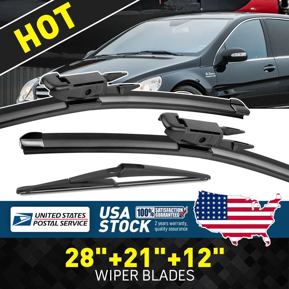 Juego de 3 escobillas limpiaparabrisas 28"21"12" para Mercedes-Benz ML350 2006-2011 Foto 1 de 4