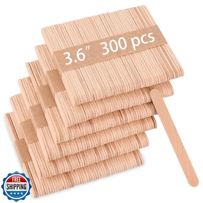 Sakolla 300 Pcs Popsicle Wooden Sticks, 3.65″ Length Natural Wood Mini Ice Cr - Изображение 1 из 4