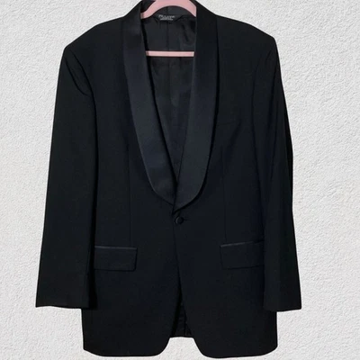 Jos. A. Chaqueta de Esmoquin Bank 100% Lana Para Hombre 40L Negro Chal Solapa Blazer Formal Foto 1 de 4