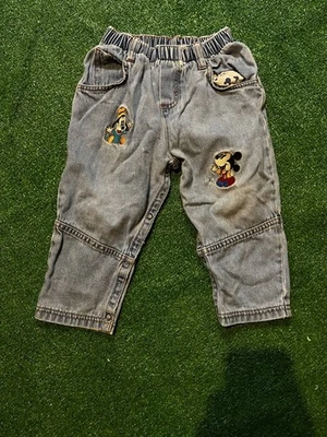 Pantalones infantiles vintage de Mickey Mouse de Disney Foto 1 de 4