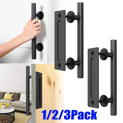 12/3Pack 12" Barn Door Handle Sliding Flush Pull Bar Wood Door Gate Hardware  - image 1 of 4