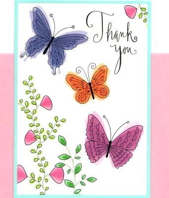 Thank You Colorful Butterfly Butterfly Greeting Cards By Hallmark - Set of 2 - Image 1 of 3