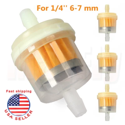 fit for 4pcs 1/4" 6-7mm Scooter Hose Inline Gas Oil Fuel Filter Small Engine - Image 1 of 4