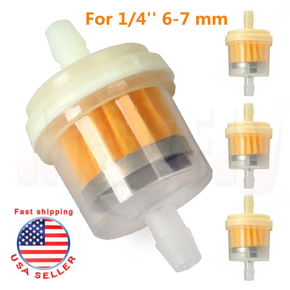 fit for 4pcs 1/4" 6-7mm Scooter Hose Inline Gas Oil Fuel Filter Small Engine - Image 1 of 4