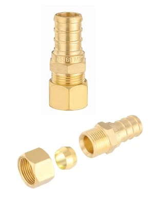 EFIELD 2 PCS 1/2" Crimp Pex 3/8"Straight Compression Transition Coupling Adapter - Image 1 of 4