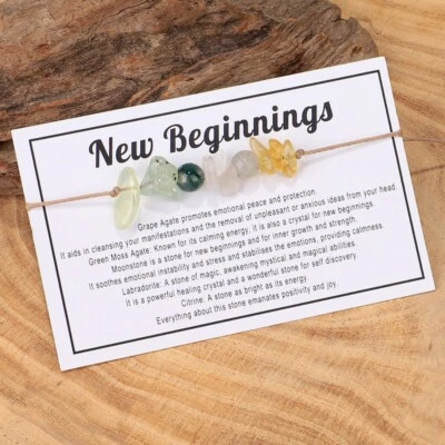 Nuevo Inicios Pulsera de Deseos Amistad Tarjeta de Regalo Dije Positividad Foto 1 de 4