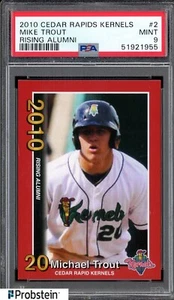 2010 Cedar Rapids Kernels Rising Alumni #2 Mike Trout RC Rookie PSA 9 MINT - Picture 1 of 2