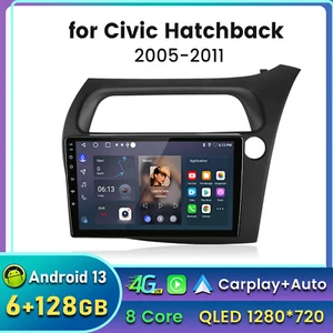 CarPlay Android 13 Car Stereo Radio GPS Navi For Honda Civic Hatchback 2005-2011 - Picture 1 of 17