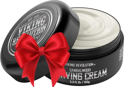 VIKING REVOLUTION Luxury Shaving Cream for Men- Sandalwood Scent - Soft, Smooth & Silky Shaving So