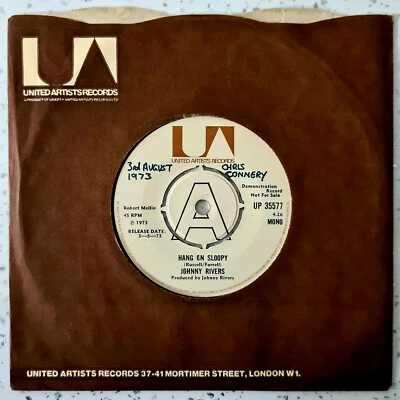 Johnny Rivers - Hang On Sloopy / New York City Dues - Ex Con 1972 Promo 7" - Image 1 of 2