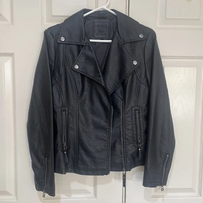 Max Studio размер S женщин черный искусственной кожи мотоциклиста Moto куртка с карманами - Изображение 1 из 4
