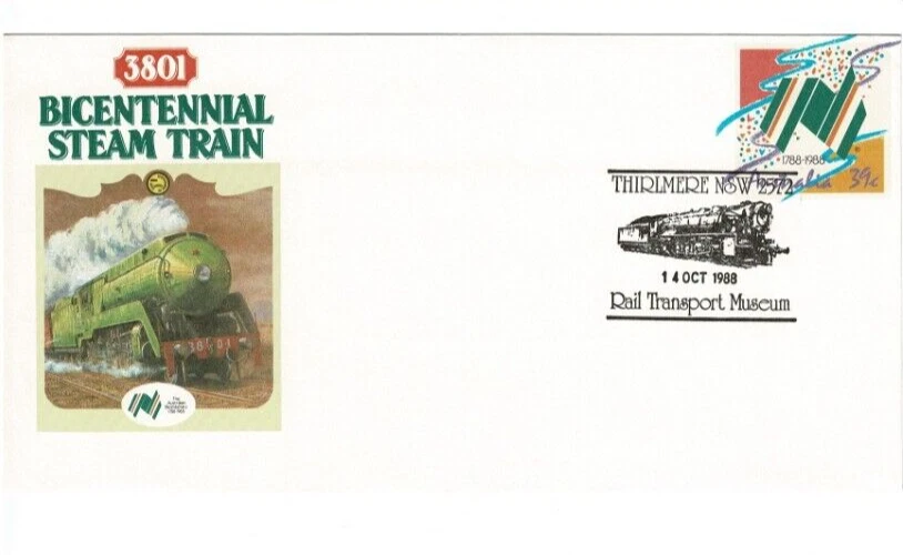 Stamp Australia limited edition Club 200 PSE cover Bicentennial Steam Train - image 1 of 1
