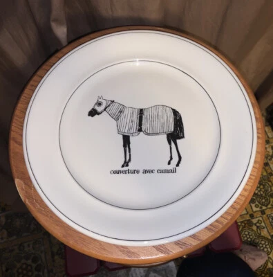 Plato Pillivuyt Francia Caballo En Manta Cobertura Con Camail Un Plato Blanco Foto 1 de 4