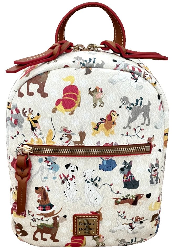 Nuevo Bolso Mochila Dooney & Bourke Santa Tails Navidad Vacaciones Perros Parques Disney Foto 1 de 4