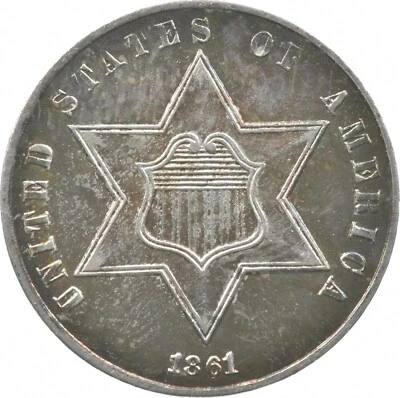 1861 Silver Three Cent Trime *0883 - Image 1 of 3
