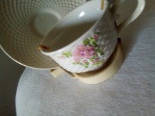 Cream Colored Teleflora Cup And Saucer