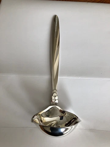 Georg Jensen Cactus Sterling Silver Soup Ladle 11" 925 Mint Condition Cover
