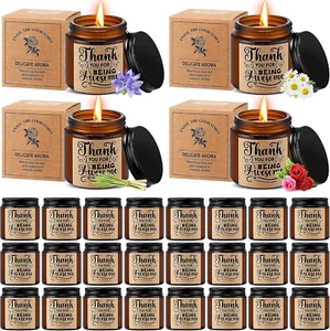 24 Pcs Thank You Candles Bulk 3.5 Oz Employee Christmas Gifts Appreciation Candl - Picture 1 of 7