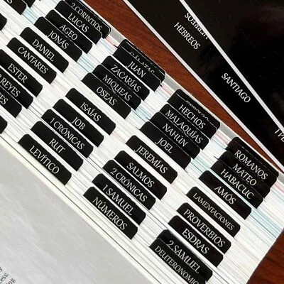 Spanish Laminated Bible Tabs, Pestañas Para Biblia En Español, Reposition Large