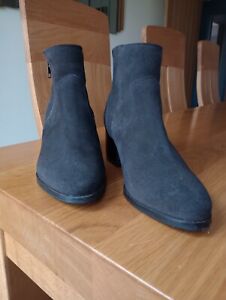 M&S Black Suede Ankle Boots UK 5