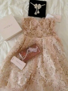 GIAMBATTISTA VALLI x H&M light pink floral lace tulle dress SIZE UK 10 EU 38 - Picture 1 of 11