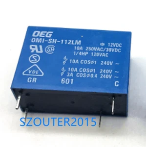 2PCS OMI-SH-112LM Relay 12VDC 10A 4PIN NEW - Picture 1 of 1