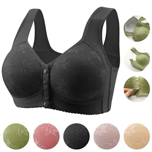 Daisy Bras for Older Women Front Closure Bras Push Up Plus Size Front Button Bra - Picture 1 of 24