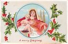 Holly Around Lovely Madonna & Christ Child on 1909 Religious Christmas PC - 30E