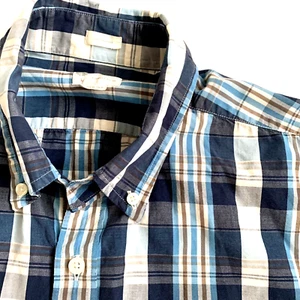 J. Camisa Crew Para Hombre Talla L Ajuste A Medida Botón Delantero Manga Larga Algodón Cuadros Casua - Imagen 1 de 5