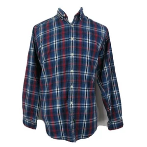 VTG HUNT CLUB Mens Size LT Blue Red Plaid Button Down Long Sleeve Shirt - Picture 1 of 8