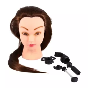 24'' Mannequin Head Hair Hairdresser Training Cosmetology Doll + Clamp Holder - Picture 1 of 10