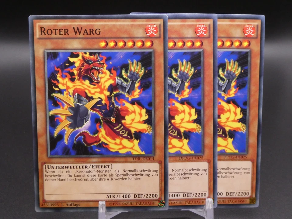 Yugioh Playset 3x Roter Warg TDIL DE014/ Common/ Near Mint/ Deutsch - Bild 1 von 1