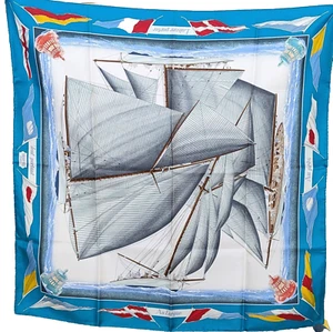 HERMES Silk Scarf Vent Portant Carre 90 by Yannick Manier Tags No Box Unused. - Picture 1 of 4