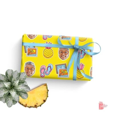 Photo Personalized Gift Wrapping Paper Roll Beach Breeze Tropical Vibe Gift Wrap - Image 1 of 4