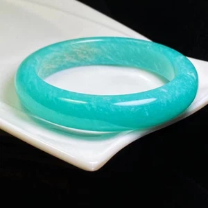 Brazalete Brazalete 55,4 mm Hielo Natural Amazonita Mozambique Piedras Preciosas Pulidas AAA - Imagen 1 de 6